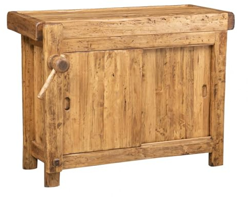 Biscottini Tavolo alto da lavoro con Ante L116,5PR63,5H90,5 Made in Italy - Banco da lavoro - tavolo cucina - Tavolo carrello porta attrezzi - Tavolo da lavoro