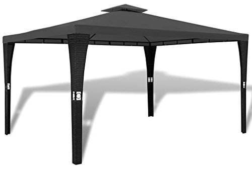 Gartenpavillon mit Dach, CIADAZ Faltpavillon, Pergola, Partyzelt, Standmarkise, Sonnenzelt, Garten Pavillion, Grillpavillon,3 x 4 m Dunkelgrau