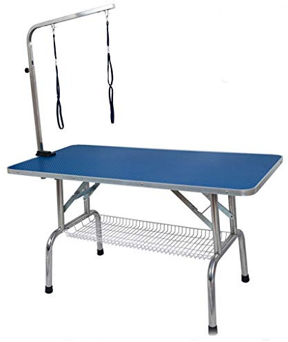 XNZJHPP Haustierpflegetisch, Hundepflegetisch mit Abnehmbarer Armschlinge, Haustier-Badetisch, klappbarer, Leichter, Rutschfester Haustier-Trocknungstisch aus Edelstahl (90 * 60 * 76 cm)