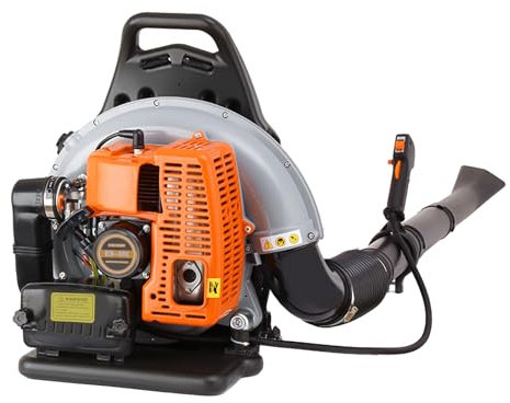 Mermajestic 37.2 * 33 * 54cm 1.8L Laubsauger Laubbläser Benzin 2.7kw 101 dB (A) Akku-Laubsauge 6800r/min Einzylinder-Benzinmotor, Zweitakt Elektronische Zündung 2 x Riemen 63cc