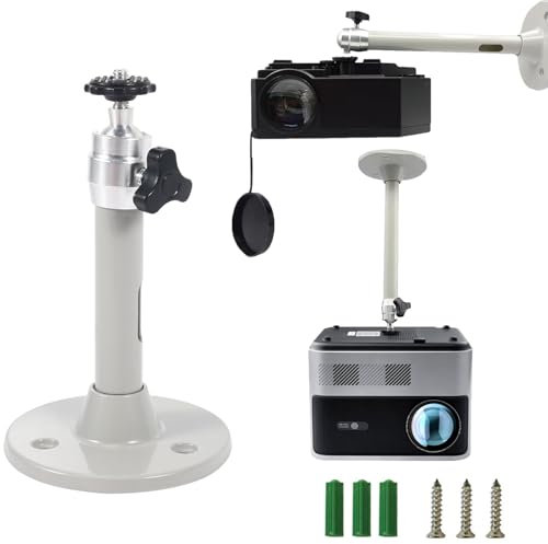 TMRBBesty Supporto a Soffitto per Proiettore,Staffa per proiettore in Alluminio Ruotabile a 360°,supporto Universale per proiettore,Per piccoli proiettori,Del peso di 5kg