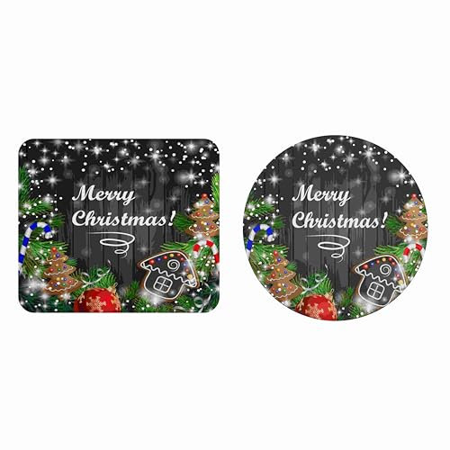 EHOMERY Schreibtischunterlage Mauspad Mousepad Tastatur Weihnachten Mauspad 2 Pack Mousepad Orientteppich Für Die Schreibtischdekoration - 2 Pack [20x24 cm and Dia 20 cm]