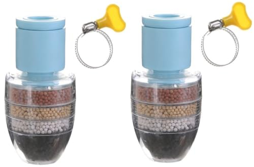 Filter für Wasserhahn – 2 Stück – reines Wasser – Entkalker – Reinigung – Enthärter – Blau (1)