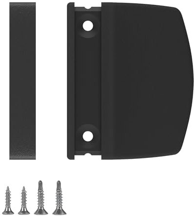 AwmnSrman Tirador para puerta de balcón exterior negro, tirador de puerta de balcón exterior versátil de plástico para balcón o terraza, incluye tornillos