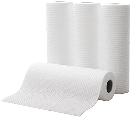 Microfibre Cloths [Disposable Lazy Rag] Thickened Dry and Wet Use Non Stick Oil Absorbent Dish Towel Kitchen Household Non Woven Fabric Dish Cloth (White, One Size)