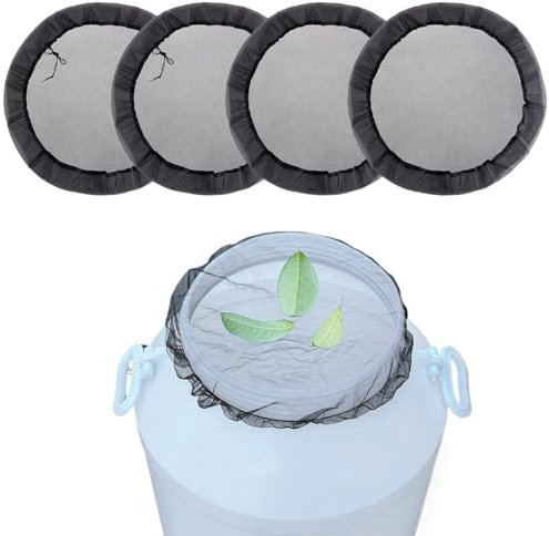 SHITOOMFE Rain Barrel Mesh Cover Rain Barrel Screen 4Pcs 14in & 37in Polyester Rain Barrel Mesh Cover Rain Water Collection Rain Barrel Filter Prevent Leaves and Debris Rain Barrel Accessories