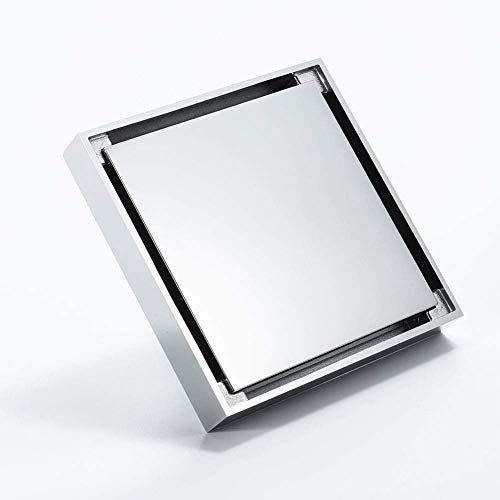 NSTVVEE Copertura per Scarico Doccia, Scarico a Pavimento per Doccia, Scarico a Pavimento Quadrato in Acciaio Inox da 12x12 cm, Filtro per Capelli per Doccia, scarichi antiodore per Cucina