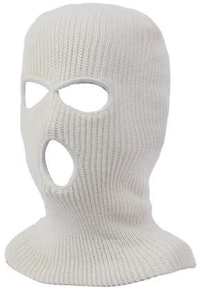 YUECIBAI Fliegermützen 3-Loch-Strick Mütze Mit Voller Gesichts Bedeckung Skirhals-Sturmhauben Warme Strick Kappen Für Outdoor-Sportarten Größe 12