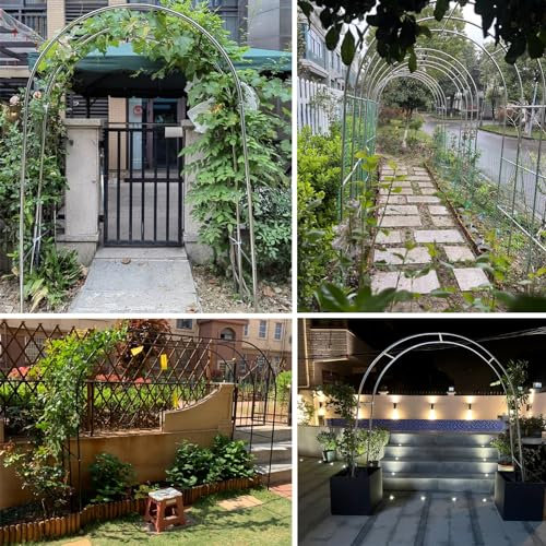 Pérgola grande de acero inoxidable para jardín, 350 cm de ancho, para jardín, patio y patio, fácil montaje, arco decorativo al aire libre (1,2 x 2,3 m)