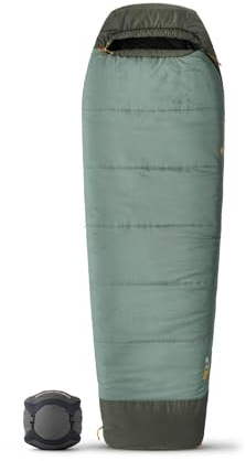 SEA TO SUMMIT - Boab Schlafsack aus Kunstfaser (–1 °C) - Rechteckig - Durchgehender Reißverschluss - Revive Loft-Isolierung - RCS-Recyclingmaterialien - Für Camping & Trekking - Grün