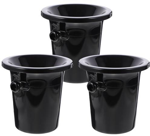 Amosfun Escupidera De Vino Redonda De Plástico Dobles Asas Cubitera para Cata De Vinos Diseño Engrosado Accesorio para Bares Adecuado para Degustaciones Set De 3 Piezas