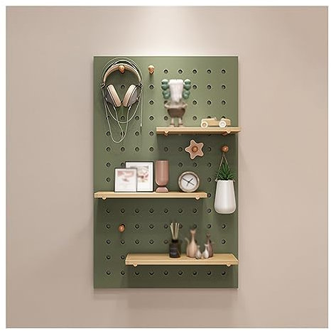 CVERTHAF Panneau d'organisation Mural en Panneau perforé, kit de Panneaux d'affichage muraux, étagère combinée modulaire pour Chambre à Coucher, Bureau, Salle de Bain (Couleur : Vert, Taille : 40 x 6