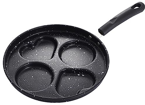 Alipis Mini Poêle à Œufs de Petit Déjeuner en Acier Inoxydable Noir