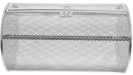 VINTORKY Jaula Giratoria De Acero Inoxidable Para Asar Verduras y Brochetas Horno y Barbacoa, Cesta Metálica De 180x300 Mm Diseño De Puerta Para Cocina y Parrilla