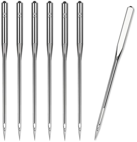 Lot de 50 aiguilles universelles de machine à coudre pour cuir et jeans, taille 100/16, aiguilles robustes pour tissus épais, compatibles avec machine à coudre domestique