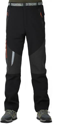 LHHMZ Pantalones de Senderismo de Invierno de Forro Polar para Hombre al Aire Libre, Pantalones de Ciclismo cálidos de esquí y Escalada Resistentes al Viento