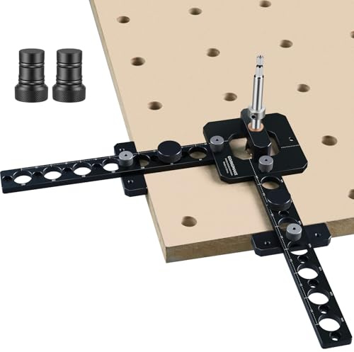 GOINGMAKE Portable Drill Guide for Drilling 3/4 Work Bench Dog Holes, Workbench Dog Hole Drill Template for Building MFT Table Top, Workbench Top, Work Table, Cutting Boards and Portable Workstation