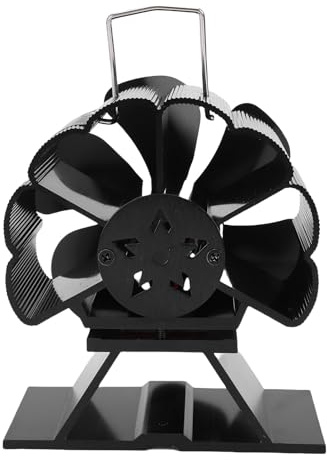 FTVOGUE Ventilatore per Stufa a Legna Ventilatore Termico Alimentato a Calore in Lega di Alluminio con Protezione da Surriscaldamento per Camino Stufa a Gas a Pellet
