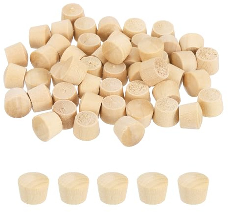 QUARKZMAN 100 STK Holzdübel 13/32 Flachkopf Holzdübel Für Schraublöcher Holzschraubenlochabdeckungen Für Möbel Schränke DIY Projekte Sortimentsset