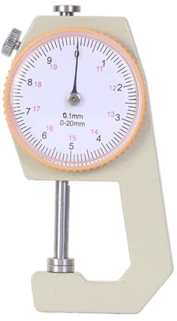 Voyoo Medidor de Espesor de micrómetro, medidor de Espesor portátil, Calibre Vernier de Cabeza cónica de 0-20 mm para Papel, Cuero, Chapa metálica (Punta Plana)