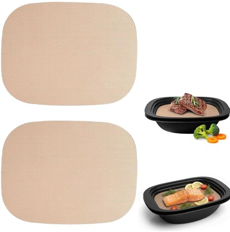 Maple Plentiful 2 Stück Permanent Dauerbackfolie für Thermomix TM7 Varoma, Wiederverwendbare Backpapier Antihaft Backunterlage, Hitzebeständig 250 °C, Spülmaschinengeeignet, Zubehör für TM7 Varoma