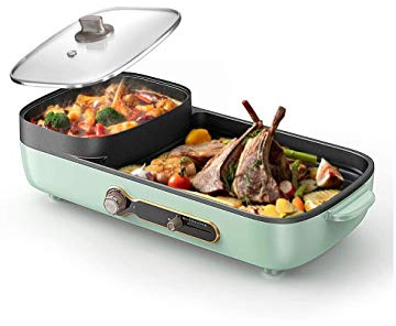 MQPALZKD Electric Hot Pot Oven Smokeless Barbecue Machine Home BBQ Grills Indoor Roast Meat Dish Plate Multi Cooker