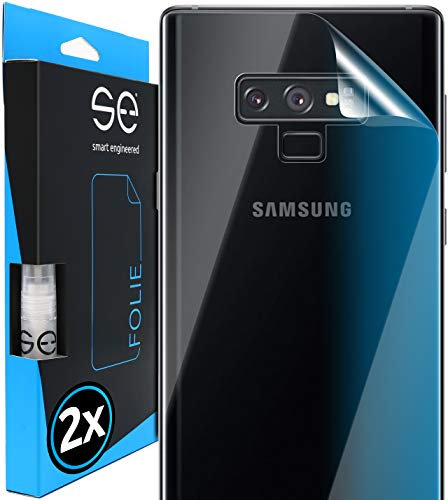 2X se® Film de Protection 3D pour Samsung Galaxy Note 9 - Arrière Transparent, Auto-réparateur, Facile à Installer sans Bulles, Ultra-Clair, Protège Contre Saleté, Rayures, Fabriqué en Allemagne
