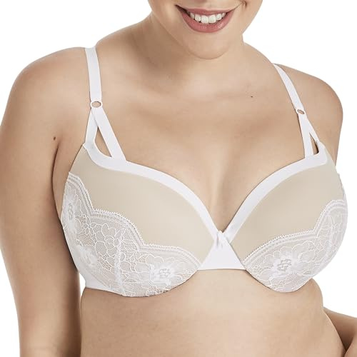 Maidenform womens Love the Lift & in Demi Dm9900 Push Up Bra, White/Paris Nude Strappy Lace, 40B US