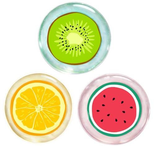 Hilph Kid Ice Packs, Reusable Boo Boo Ice Packs for Kids & Toddlers & Baby Injuries, Hot Cold Compress for Body Pain Relief, Bumps & Bruises, Toothache, Fever, 4.5 Inch, 3 Packs, Fruit