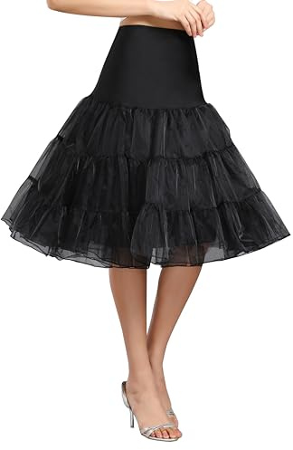 Kumeng Women's 50s Vintage Petticoat Half Slip Tutu Underskirt 25.59 Crinoline Rockabilly 4XL