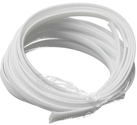 Othmro Cable Management Sleeve, 5m White Cable Tidy Sleeve, Diameter 10mm, Cord Protector, Braided Cable Organizers for Office Cord, Insulation Protection, 1 Pc