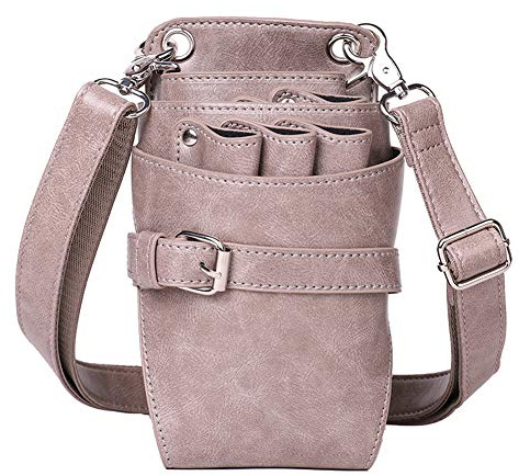 NanXi Werkzeugtasche Barber Toll PU Leder Friseur Schere Tasche Mit Stellbar Gürtel Friseursalon Schneide Tasche Reise Familie Veranstalter Miniwerkzeugtasche,Rosa