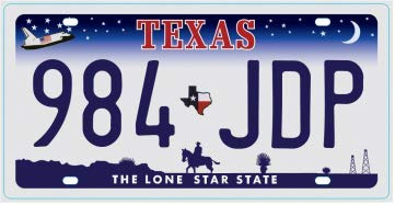 OPO 10 - Plaque D' IMMATRICULATION de Voiture USA - réplique en métal 30x15 cms : Texas (C43)