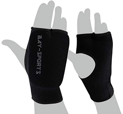 BAY Karatehandschuhe Training Light Karate Ju-Jutsu waschbar (schwarz, S/M)