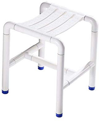 Badesitze Badhocker Dusche/Badhocker Duschsitzhocker aus Edelstahl Geeignet für ältere/behinderte rutschfeste Matten Duschstuhl mit gelber Nylonschale Heavy Duty max. 300