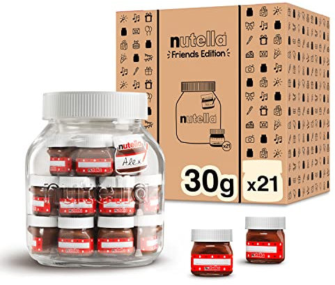 Ferrero nutella (R) Friends Edition – Personalisierbare Mini nutella (R) Gläser für ein individuelles Geschenk – 21 x 30 g