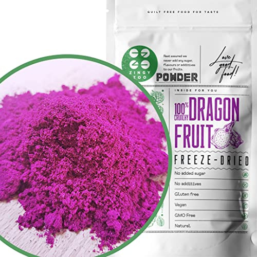 Drachenfrucht Pulver Gefriergetrocknet Pink Pitaya | Freeze Dried Dragon Fruit Powder | Drachenfruchtpulver Pitahaya | Smoothie Bowl Pulver fur Matcha Pitaya