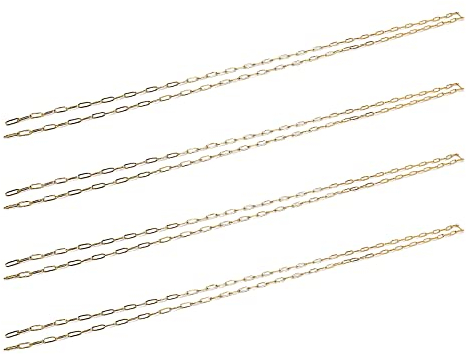 Wealrit 4 Stück 9,5 m vergoldete Büroklammer-Ketten, ovale Gliederkette, Halskette, Kette, Schmuckherstellung, Kette, Bastelkette für DIY-Halskette, Armband, Choker-Fußkettchen