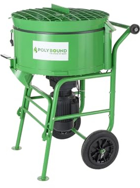 HURRICANE 120L Forced Action Mixer - Heavy Duty Electric Cement & Mortar Mixer for Professionals - High-Torque Pan Mixer for Resin, Screed, and Plaster - Industrial Portable Mixing Machine