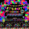 255 Packung Leuchtendes Neon Party-Zubehör Glow Sticks Party Dekorationen Schwarzlicht-Reaktives Deko-Set - Fluoreszierende Banner, Leuchtende Luftballons, Tischdecken, Tortenaufleger, Leuchtstäbe