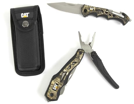 Caterpillar Set de 2 piezas en caja de regalo multiherramienta y cuchillo, modelo 240358