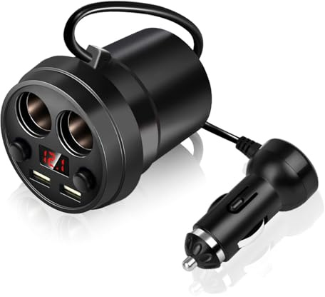Cup Dual USB Car Charger Multifunction Multifunction Cigarette Lighter Car USB Battery with Wire for Phone Tablet PC Vehice Parts