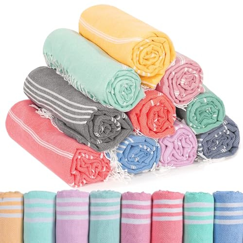 Antfuny Türkisches Strandtücher-Set für Erwachsene, Pool- und Badetuch, Yoga-Decke, übergroß, sandfrei, schnell trocknend, leicht, extra groß, schnell trocknend, Reisehandtücher, Campingdecke, Urlaub,