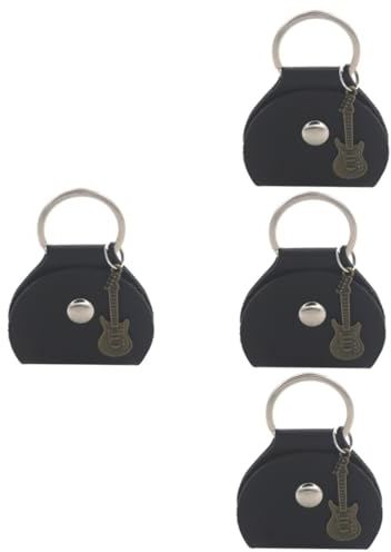 ibasenice 4sätze Gitarre Plektrum Aufbewahrungstasche Aus Pu Schlüsselanhänger Und Gitarrenanhänger Praktischer Pick Case Für Musiker Gitarre Akustikgitarre Ukulele Und Mehr