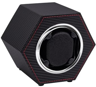 Mcbazel Automatik Uhren Uhrenbeweger PU Leather, Kompakt Uhrendreher für 1 Uhr, Display zur Aufbewahrung von Automatikuhren mit Leisem Motor, USB-C-Betrieben