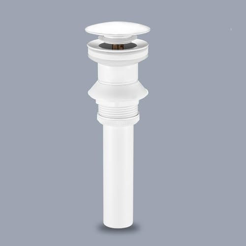 Valvula Lavabo Universal Blanco Pop-Up Universal Desague Lavabo Desagüe Automático Antiolor con Junta de Estanqueidad Blanco