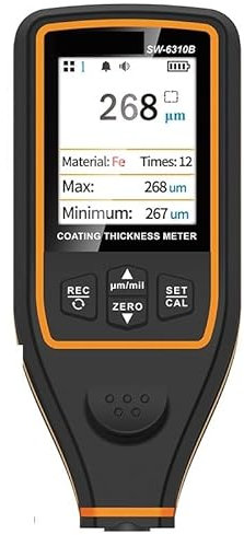 Lackdickenmessgerät, Digitales Schichtdickenmessge SW-6310A/B Beschichtung Dicke Meter Gauge 1700um Autolack Film Tester Keramik Metall Beschichtung Automotive Farbe Mikrometer für Autolack, Pulverbes