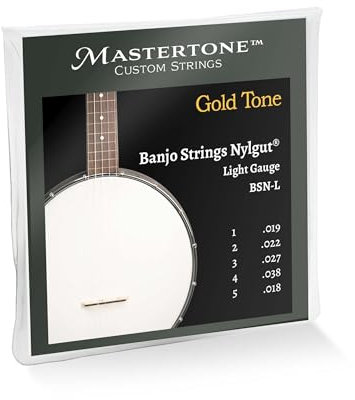 Gold Tone Mastertone™ BSN-L Nylgut leichte Banjo-Saiten (.019, .022, .027, .038, .018)