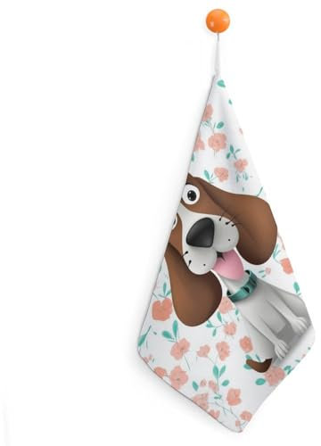 VFMNT Handtuch-Set, lustiger Hunde-Waschlappen mit Aufhängeschlaufe, weiche Gesichtstücher, saugfähig, schnell trocknend, Küchentuch, Geschirrtuch für Badezimmer, Küche, 30 x 30 cm