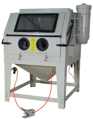 Sandstrahlkabine 1200L 230V mit Absaugung, Fußpedal & 6 Düsen